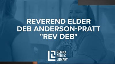 Text reads, Reverend Elder Deb Anderson-Pratt
