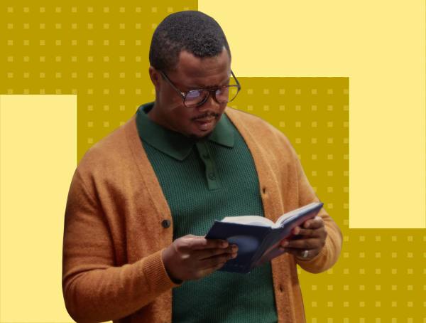 A man reading a book