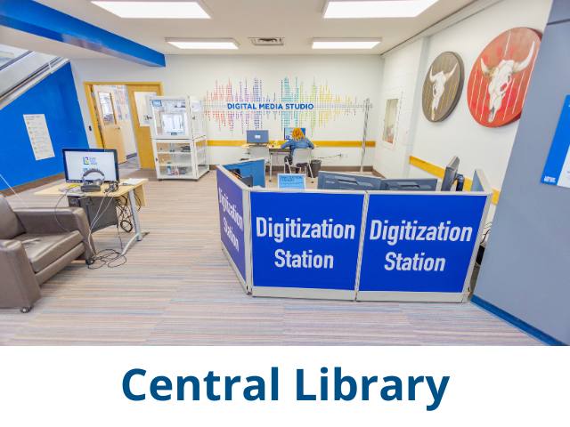 Central Library's Digitization Station kiosk