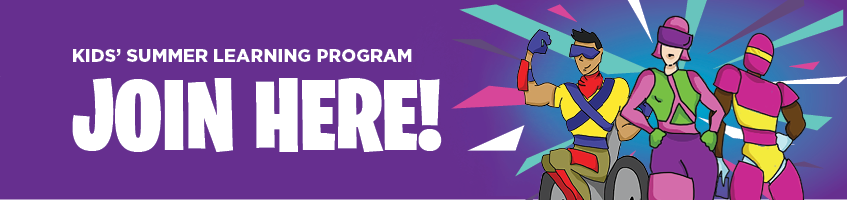 Image of cartoon superheroes with heading "join here"