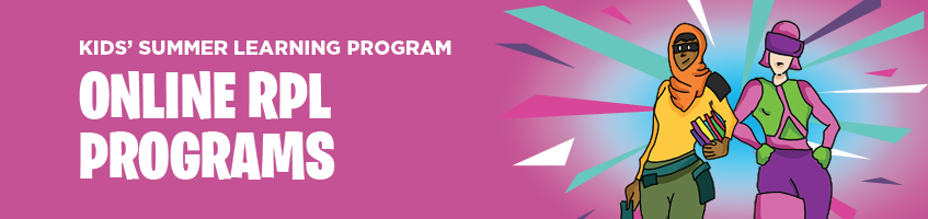 Image of cartoon superheroes with heading "RPL online programs"