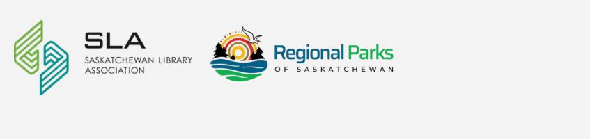 Logos of Saskatchewan Library Association and Regional Parks of Saskatchewan