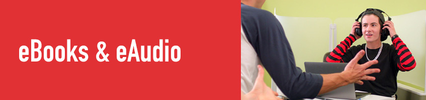 Text reads, eBooks and eAudio.